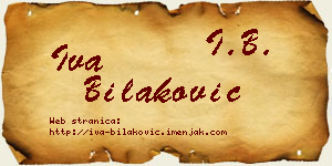 Iva Bilaković vizit kartica